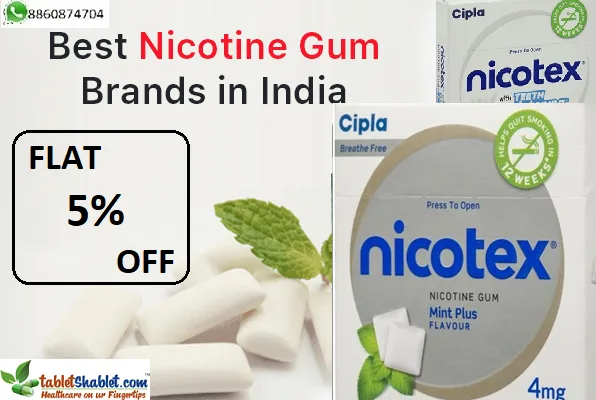 Buy Nicotex 4MG Chewing Gum Mint Plus OnlineChewing GumsandStrip