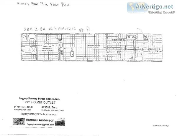 New 16  wide 3 BR 2 BA Mobile Home