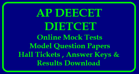 AP DEECET (Dietcet) Hall Tickets2019 Download &ndash apdeecet.ap