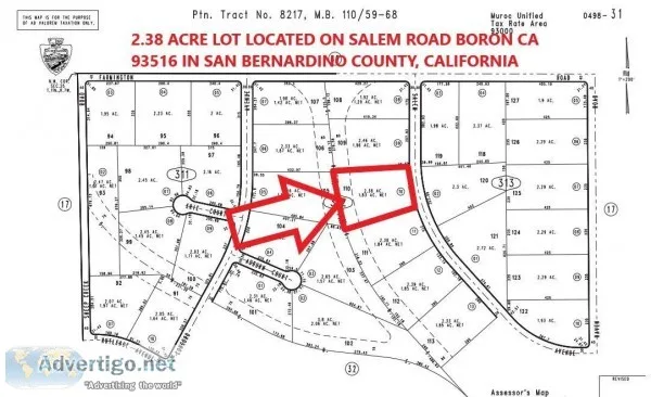 2.38 ACRE LOT ON SALEM AVE LOCATED IN BORON
