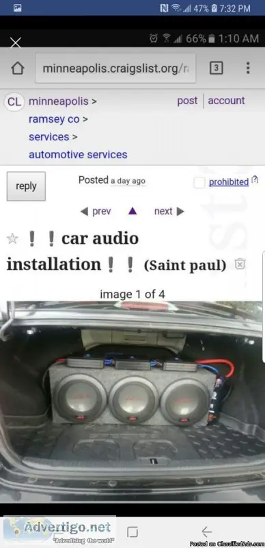 Car audio installation