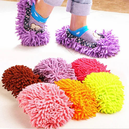 2pcs Floor Dust Cleaning Slipper Multifunction Microfiber Lazy S