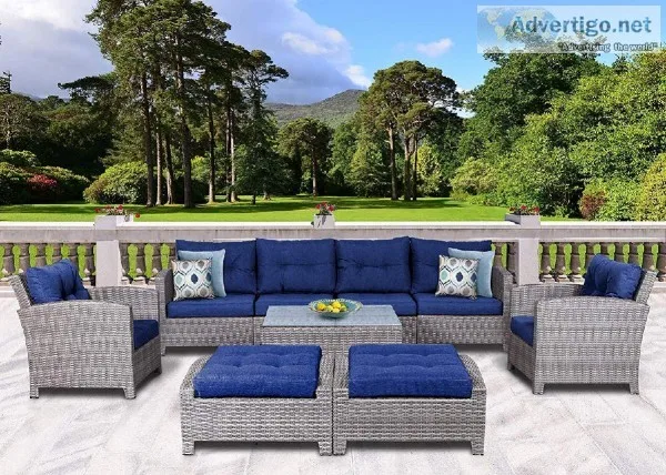 SunHaven Resin Wicker Outdoor Patio Furniture Set - 9 Piece Conv