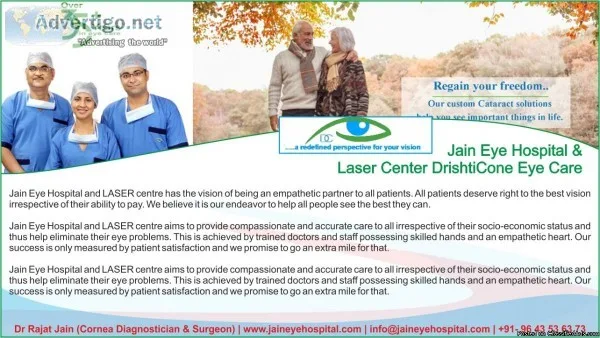 Cataract surgery hospital in North Delhi