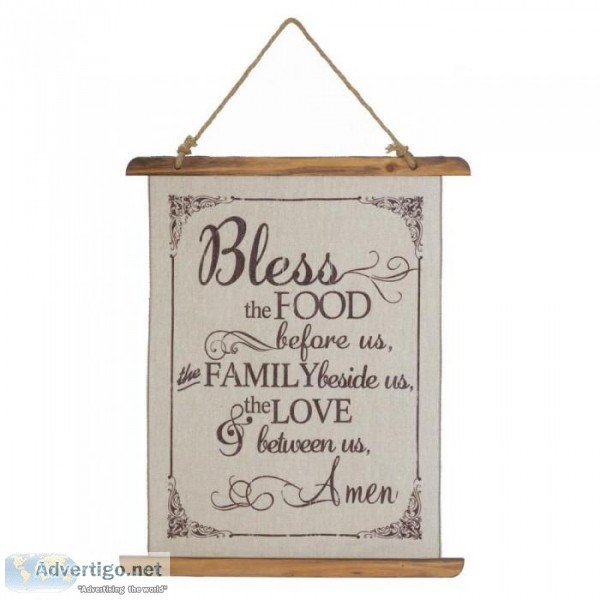 BLESS FOOD LINEN WALL ART 10018386