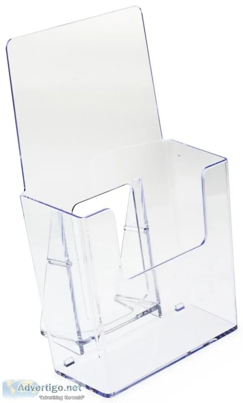 100 pcs Acrylic Brochure Holder 4&quotw Tabletop Single Pocket -