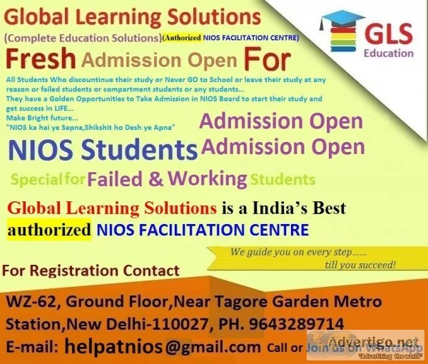 PROCEDURE FOR NIOS ON-LINE ADMISSION DIRECTLY BY LEARNERS FOR AP