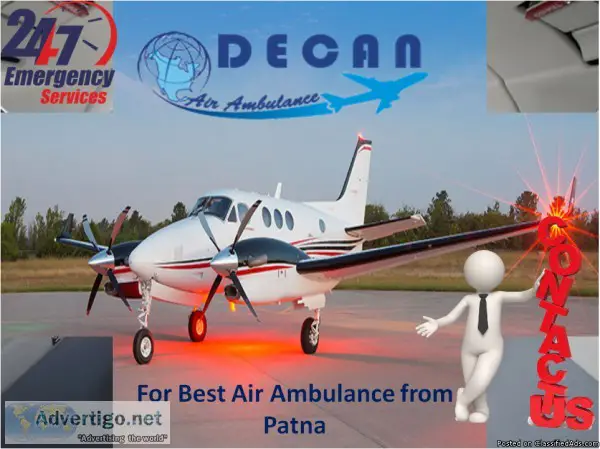 Hire Rescue Facility Air Ambulance from Patna by Decan Air Ambul