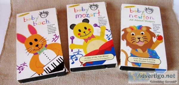 VHS Tapes 3 Baby Mozart Baby Bach and Baby Newton