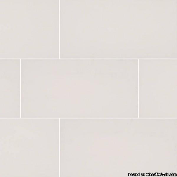 Domino White 24X24 Polished Porcelain Tile