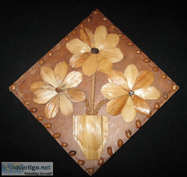 Vintage 1976 Puerta Plata Dominican Republic Souvenir Wood Flowe