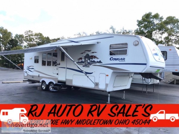 2005 KEYSTONE COUGAR 32FT FIFTH WHEEL 1 SUPER SLIDE REAR KITCHEN