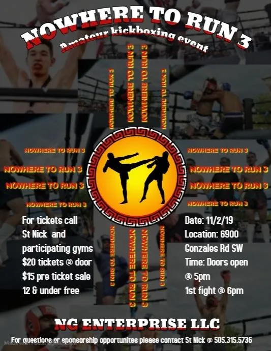 Nowhere to Run 3 Kickboxing Event