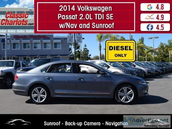 Used 2014 VOLKSWAGEN PASSAT 2.0L TDI SE WNAV AND SUNROOF for Sal
