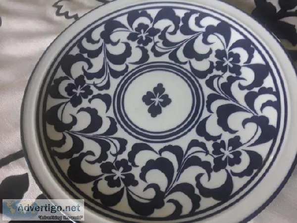 Blue and White Dansk International Designs 12&quot footed servin