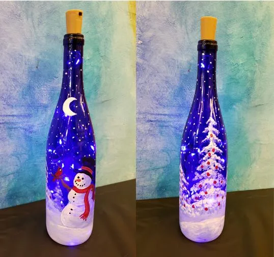 Sacramento Studio 1122 Winter Wonderland Bottle Painting with Fa
