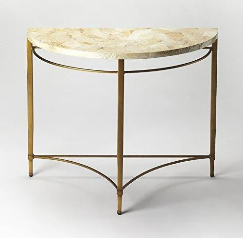 BUTLER MARLENA CABEBE SHELL DEMILUNE CONSOLE TABLE