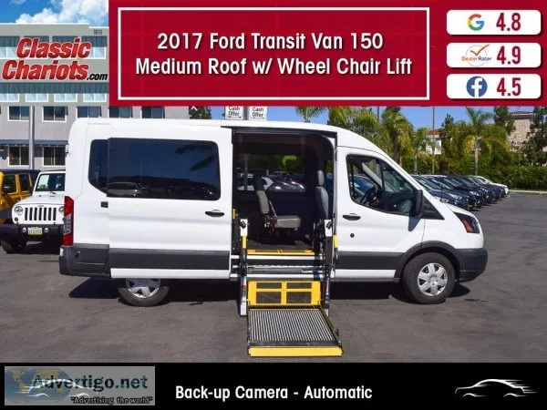 Used 2017 FORD TRANSIT VAN 150 MEDIUM ROOF W WHEEL CHAIR LIFT fo