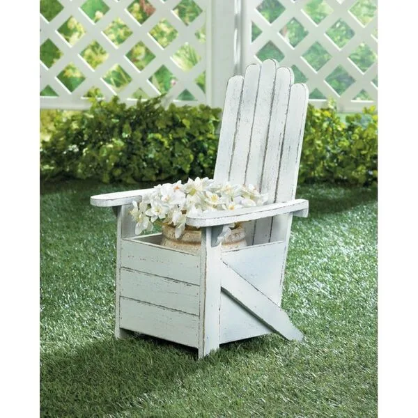 White Adirondack Chair Planter
