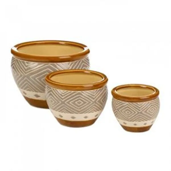 Earthtone Trim Planter Trio