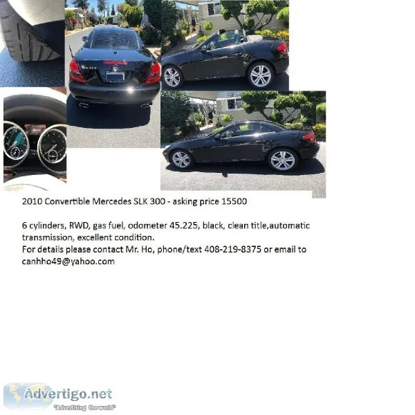 2010 Convertible Mercedes SLK300