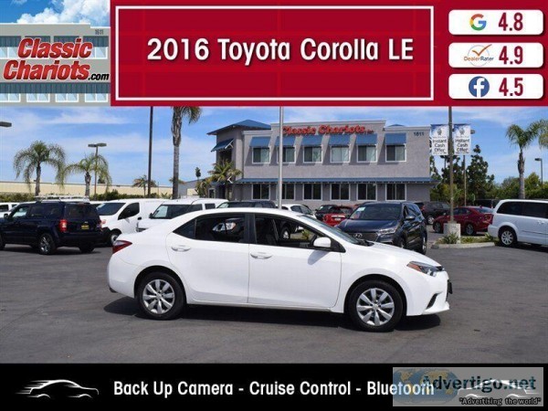 Used 2016 Toyota Corolla LE For Sale in Vista CA - Stock 19954