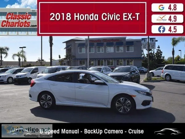 Used 2018 Honda Civic EX-T For Sale in Vista CA - Stock 20008