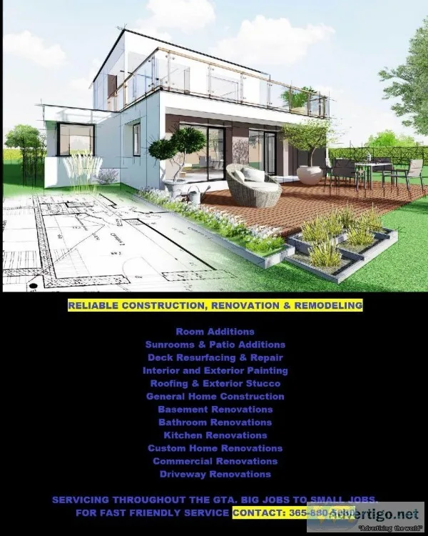 RELIABLE CONSTRUCTION RENOVATION and REMODELING
