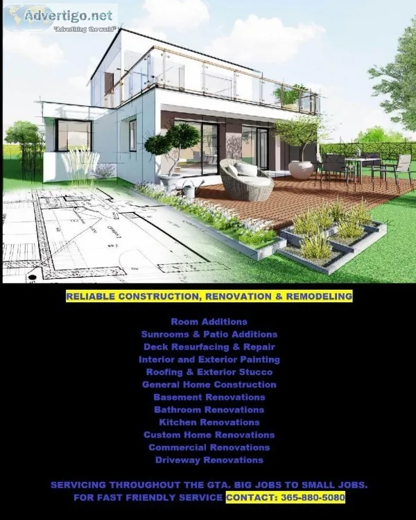 RELIABLE CONSTRUCTION RENOVATION and REMODELING