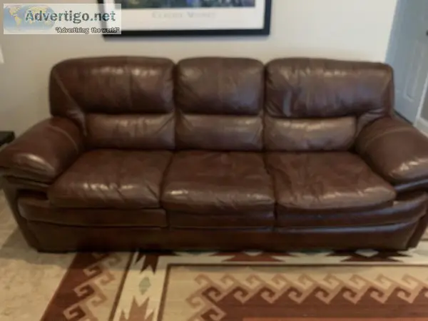 2-pc. Faux Leather Sofa and Loveseat