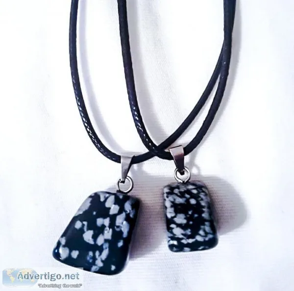 Snowflake Obsidian Necklace