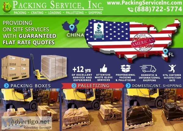Tampa FL - Crating and Shipping  Palletizing Furniture - Packing