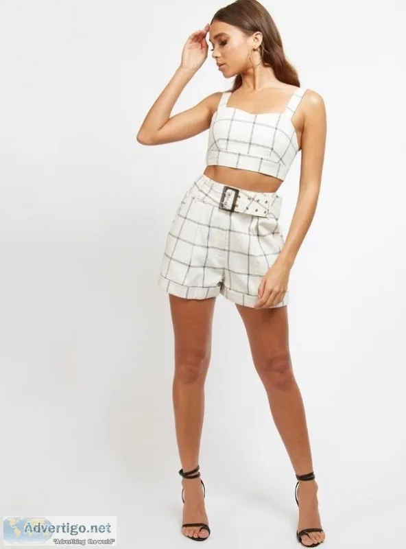 4th and Reckless  CORIN BELTED SHORT CHECK