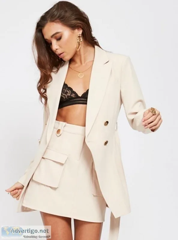 4th and Reckless  TATUM GOLD BUTTON DETAILED MINI SKIRT NUDE