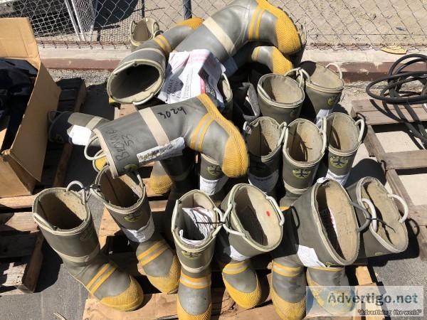 PALLET OF AIRCRAFT RESCUE FIREFIGHTER BOOTS