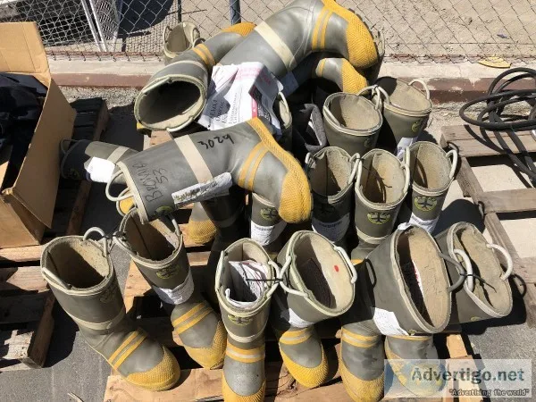 PALLET OF AIRCRAFT RESCUE FIREFIGHTER BOOTS