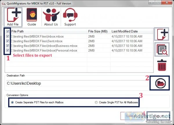 QuickMigrations for MBOX to PST