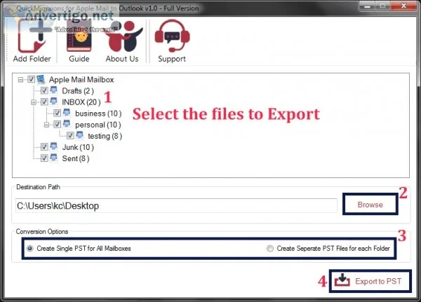 QuickMigrations for Apple Mail to Outlook
