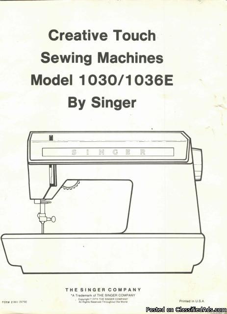 Singer 1030-1036E Sewing Machine Service Manual