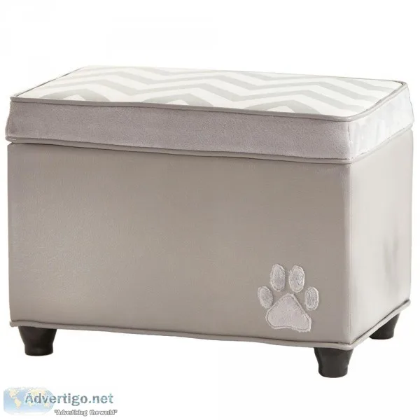 Padded Storage Bench - Paw Print