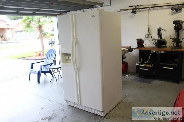 Whirlpool side by side gold refrigerator