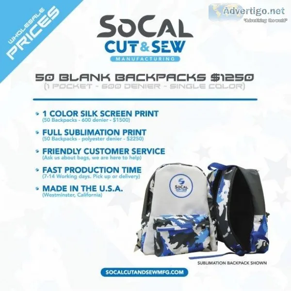 Custom Wholesale Backpacks Made in the USA
