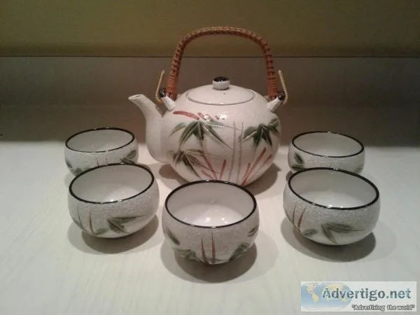 6 PIECE ASIAN CERAMIC TEA SET