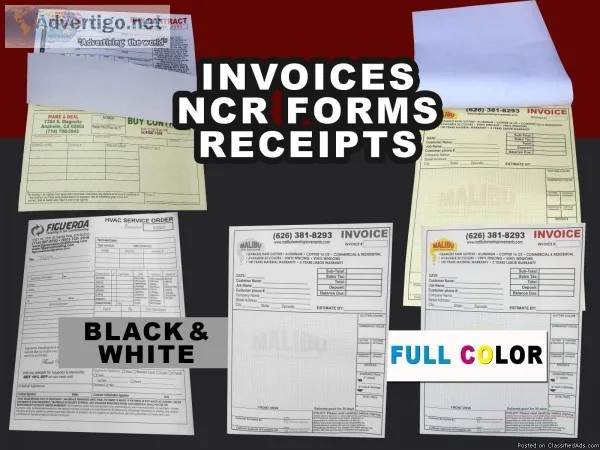 Custom design Invoices printing services in Anaheim