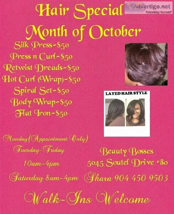 Hair Specials in October 2019