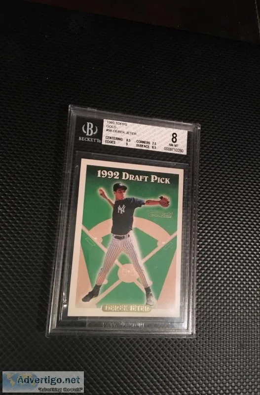 Derek Jeter 1993 Topps Gold RC Graded 8