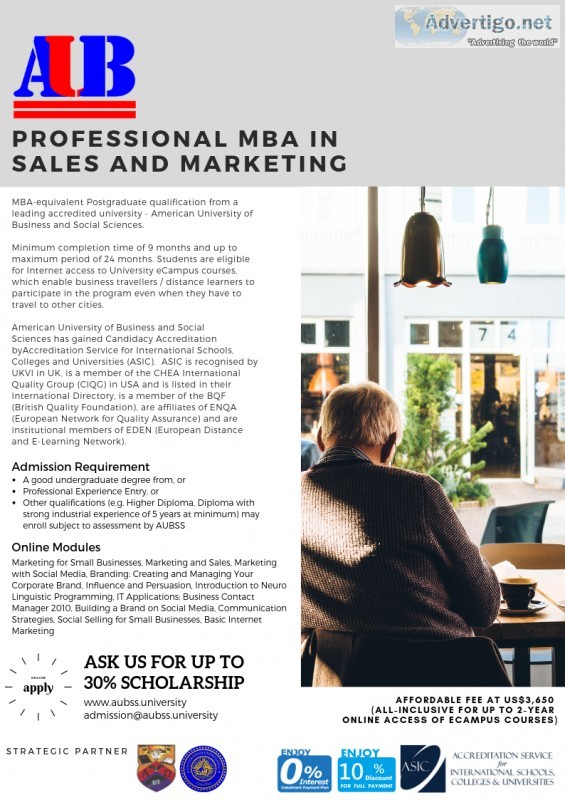 Professional MBA in Sales and Marketing