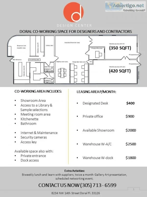 DESIGNERS CO-WORKING SPACE FOR RENT