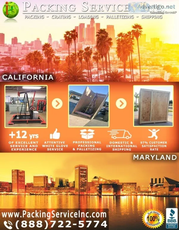 Packing Service Inc San Diego CA - Packing and Palletizing  Crat