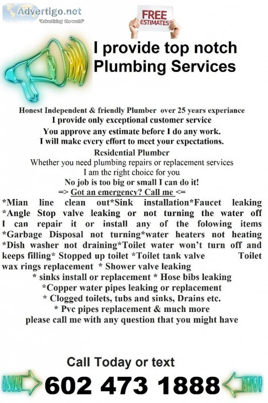 Honest Independent and friendly Plumber